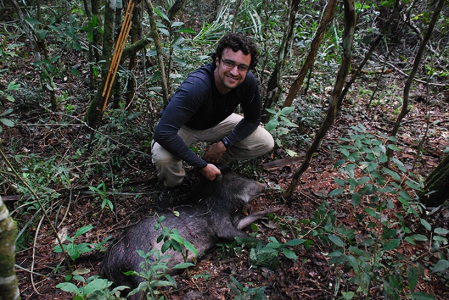 Andrew with the peccary